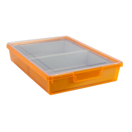 Bin, Tray, Tote, Orange, High Impact Polystyrene, 12.25 In W, 3 In H